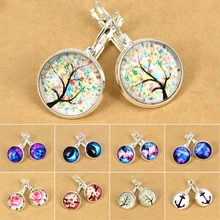 Bluelans Ladies Galaxy Space Silver Plated French Lever Back Drop Dangle font b Earrings b font