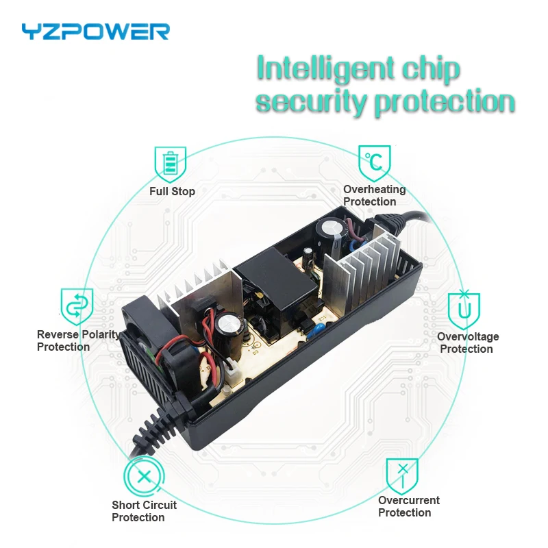 Зарядное устройство YZPOWER для литий ионных аккумуляторов 42 в 2 А 36 В 8 А/ч 10 12 а/ч 15 20