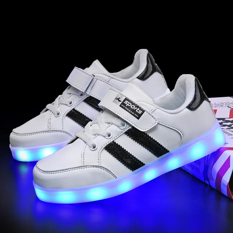 

2019 New Glowing Sneakers with Luminous Sole Lighted Kids Shoes for Girls Boys USB Charging Sneakers with Backlight Size 25-37