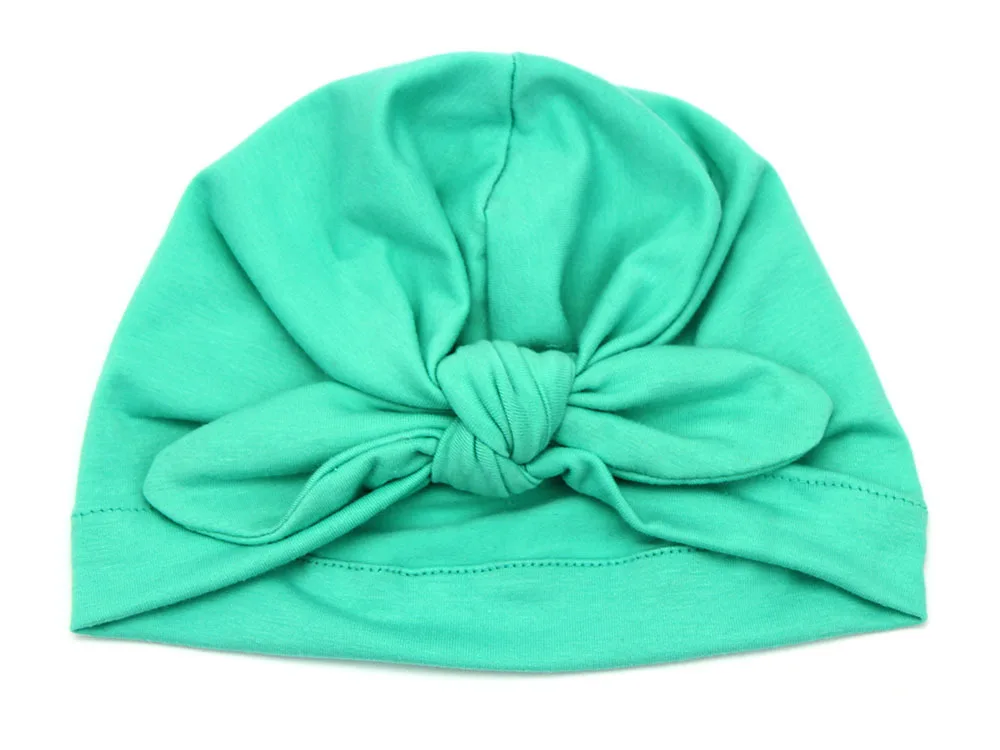 Модная шляпа с бантиком для маленьких девочек, хлопковая шапочка для новорожденных, Bebes, карамельный цвет, детская шапочка, шапочки для девочек и мальчиков, аксессуары для волос - Цвет: 8
