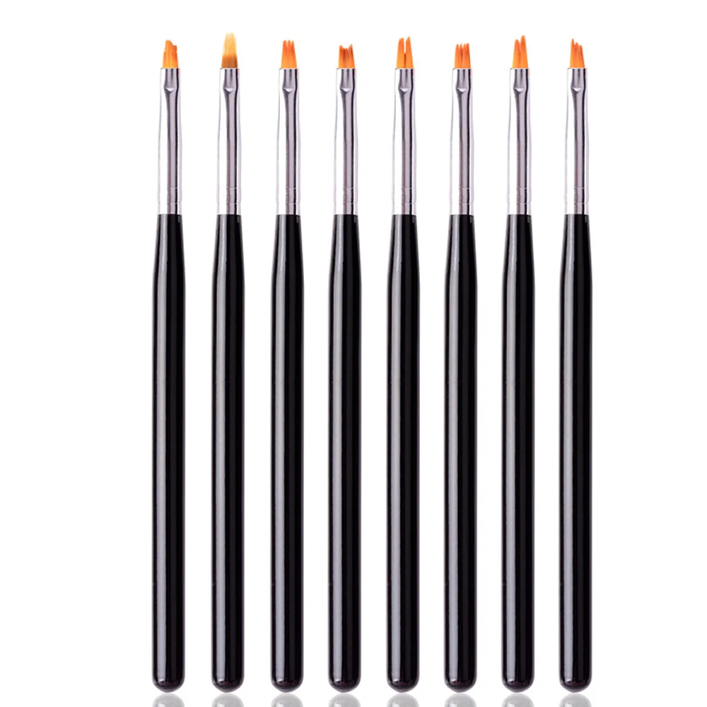 8Pcs Nail Art Tool Acrylic UV Gel Extension Brushes Flower Design Drawing Drill Point Painting Pen Set Home Decor | Красота и