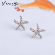 925 пробы, серебряные серьги с кристаллами в виде морской звезды для женщин, дизайн, рождественский подарок для девушек, массивные ювелирные изделия, Pendientes Plata 925