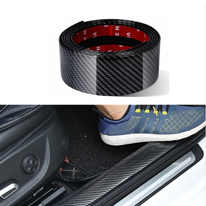 

Car Stickers Carbon Fiber Rubber Styling Door Sill Protector Goods For Volkswagen vw polo golf 4 5 6 7 B5 B6 t5