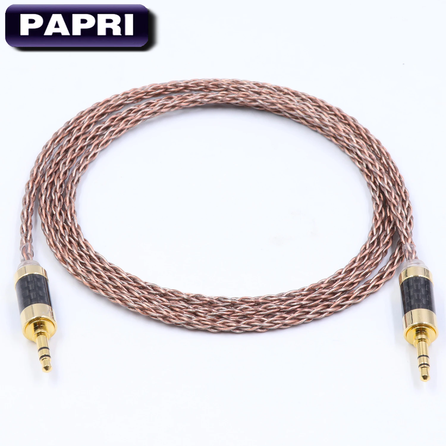 PAPRI DIY AUX Headphone Cable Male To Male Audio Cable PVC 6N OCC Silver Plated HiFi Upgraded Wires For Amplifier