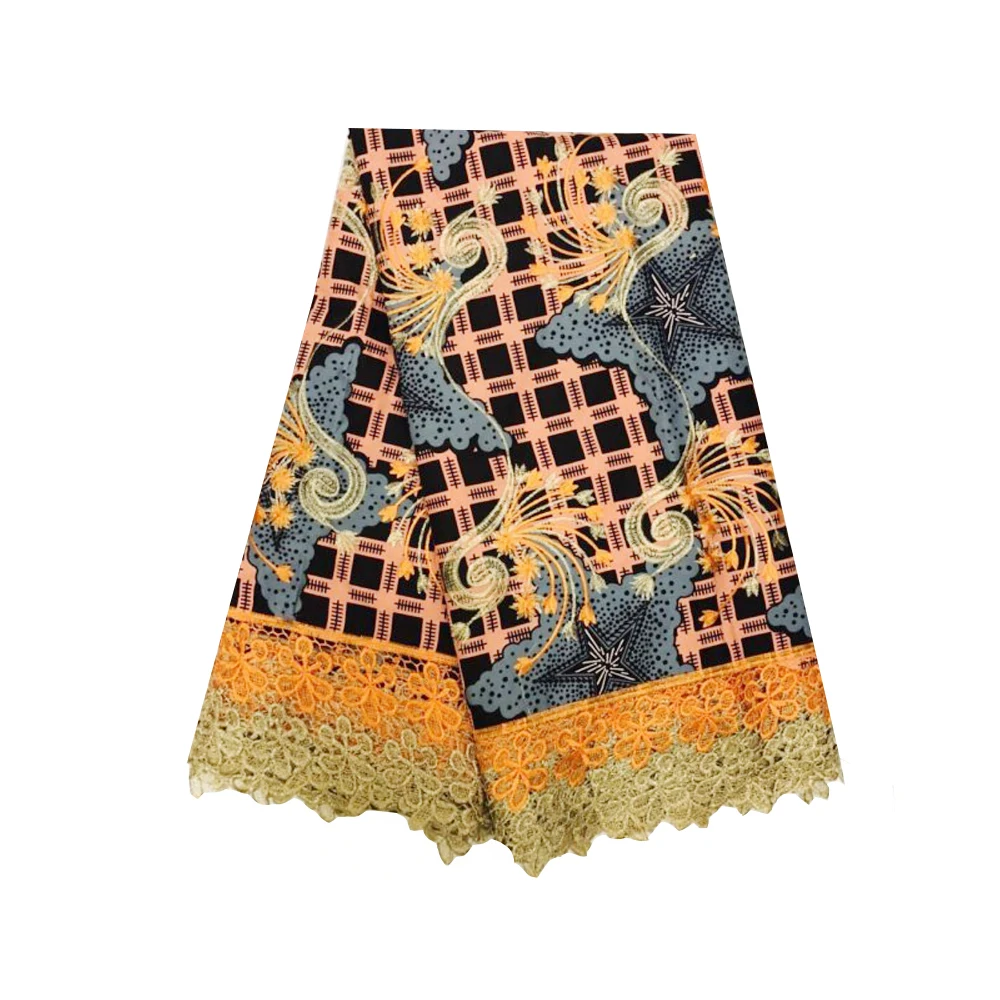 Анкара кружево воск африканская вышивка голландский воск с гипюровой кружевной ткани для одежды Высококачественная голландская парафинированная ткань