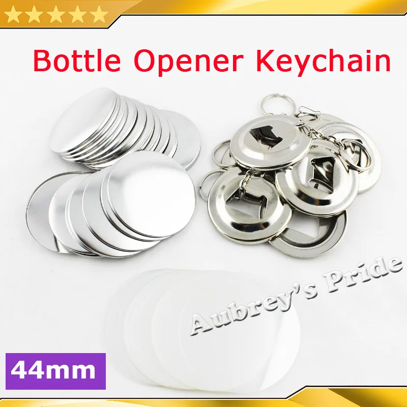 

1-3/4In 44mm 100 Sets Bottle Opener KeyChain Badge Button Supplies Materials for NEW Professional Badge Button Maker
