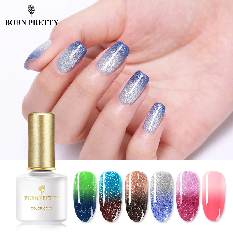 BORN PRETTY Thermal Nail Gel 6ml Temperature Color Changing Varnish Soak Off Nail Art UV LED Gel La