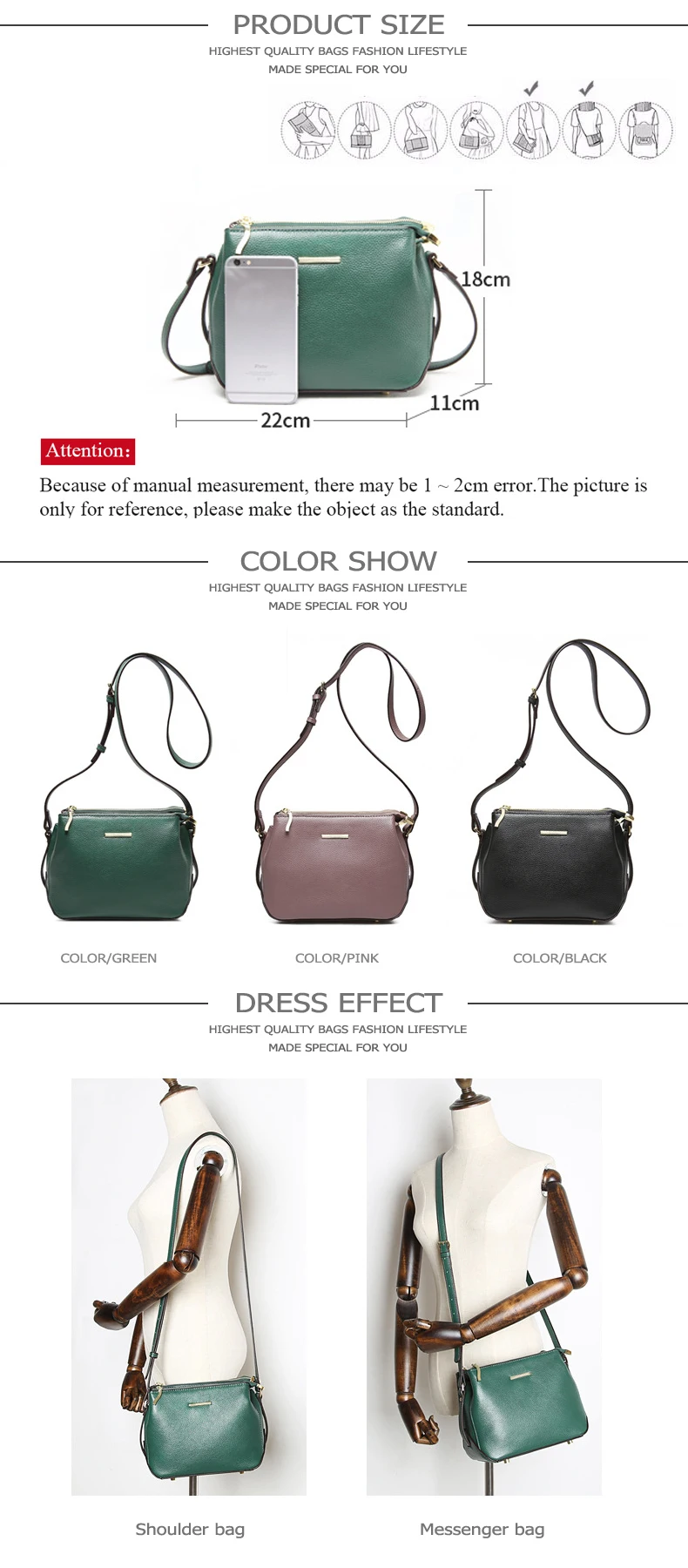 Textura de Couro bolsa de Ombro Crossbody