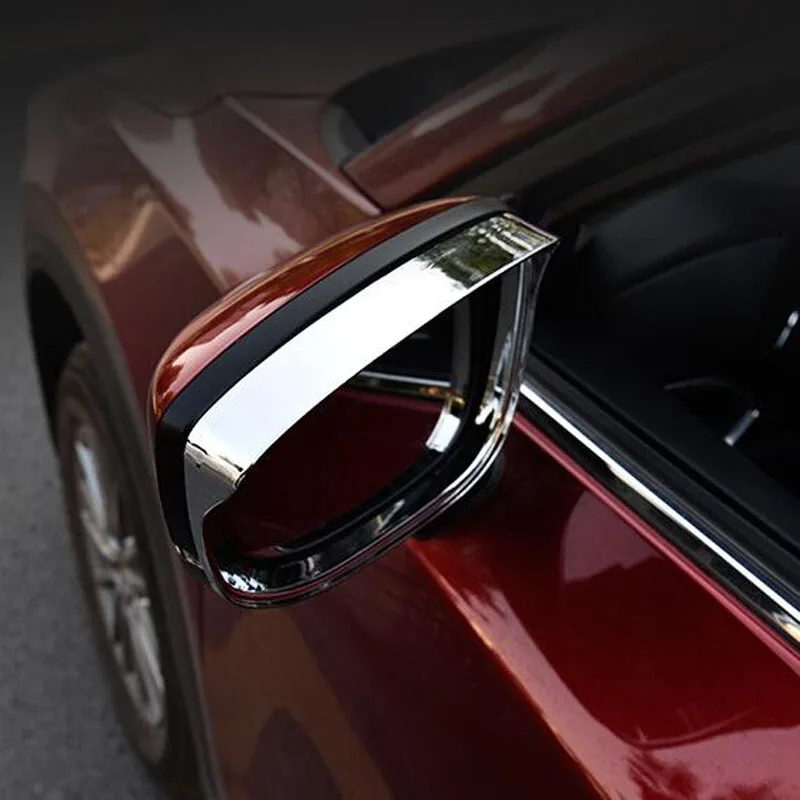 

For Mazda Cx-5 Cx5 2nd Gen KF 2017-2019 Chrome Rearview Side Door Mirror Rain Snow Guard Visor Shade Cover Trim Molding Garnish