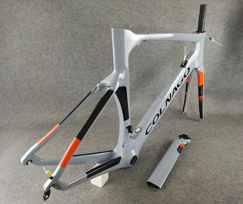 Высокое качество Colnago набор углеродных дорожных Рам обода тормоза карбоновые велосипедные рамы оранжевый черный SIGMA эксклюзивный спортивный