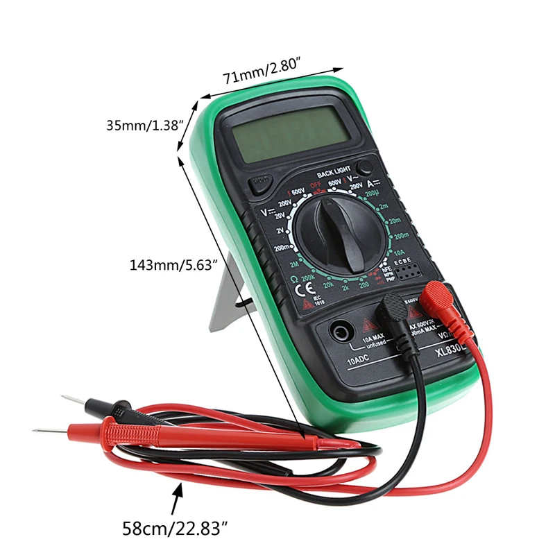 Измеритель температуры Ручной ЖК-цифровой мультиметр тестер XL830L без батареи H15
