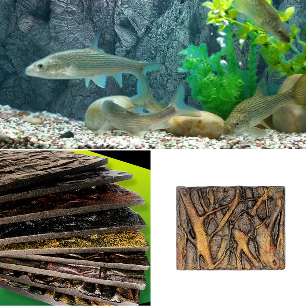 

New Arrival 3D Foam Rock Reptile Stone Aquarium Background Backdrop Fish Tank Board Decor Wholesale Free Shipping @P