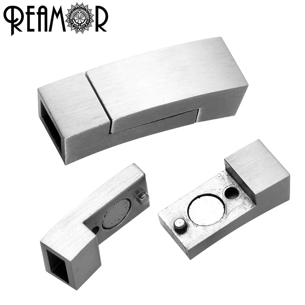 REAMOR 316l Stainless Steel 3 5mm Square Hole Size Magnet Buckle For