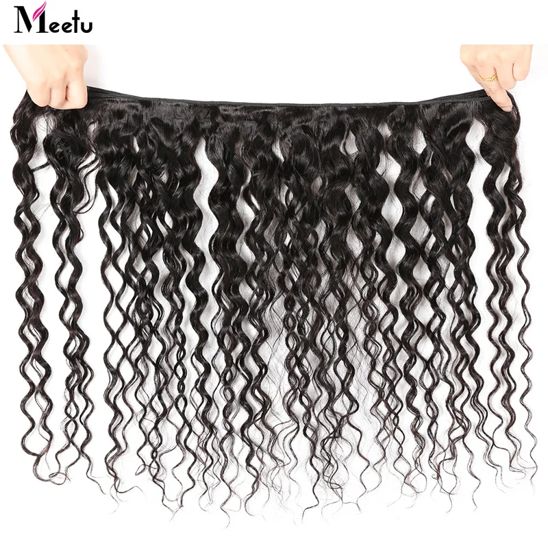 Meetu Indian Water Wave Human Hair Weave Bundles Natural Color Non remy Hair Extensions Can Be Dyed 1Pc Hair Bundles Meetu Indian Water Wave Human Hair Weave Bundles Natural Color Non remy Hair Extensions Can Be Dyed 1Pc Hair Bundles