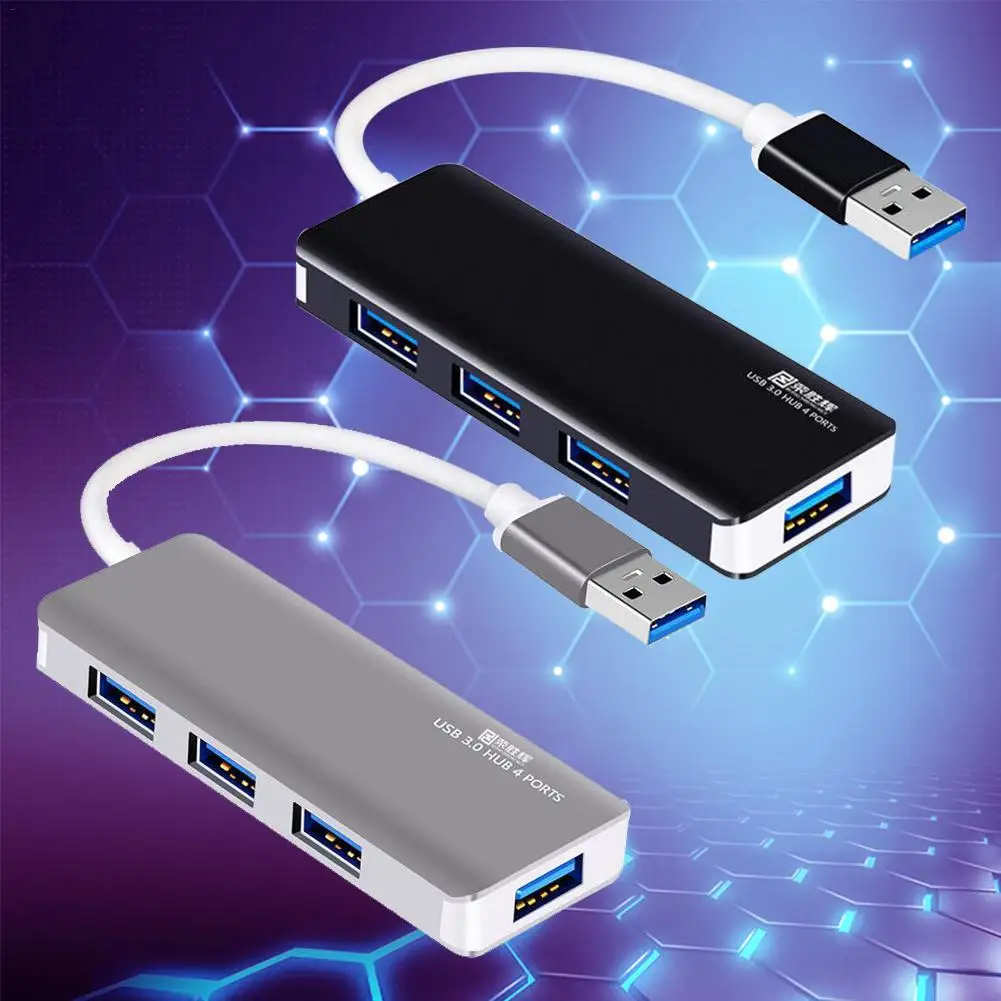 Aluminum Alloy Case 4 In 1 Hub USB3.0 To 4 Ports High Speed USB 3.0 Hub Adapter For Laptop