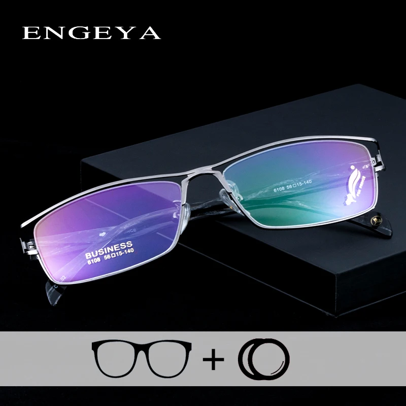 

Alloy Men's Glasses Fashion Brand Designer Clear Optical Transparent Myopia Hyperopia Prescription Eyewear Hollow Design #6108