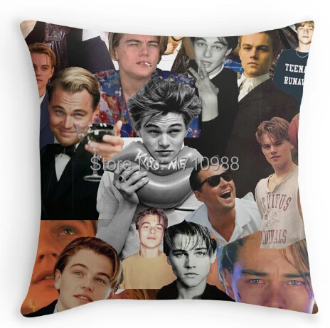free shipping leonardo dicaprio collage pillowcase zippered pillow
