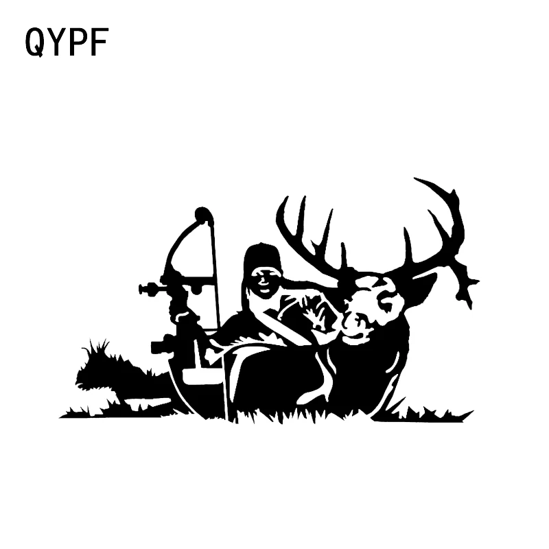 

QYPF 15.9*9.4CM Interesting Outdoor Archery Hunting Decor Vinyl Car Stickers Accessories Silhouette C16-1807