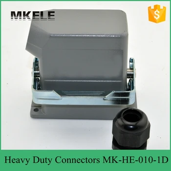

10 Pin 16A 400/500V Wholesale Heavy Duty Waterproof Electrica Rectangular 10 Core Air Plug Runner Connector MK-HE-010-1D