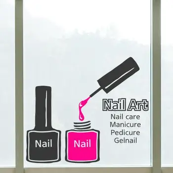 

Nail Polish Vinyl Wall Sticker Nail Bar Manicure Polish Nail Art Sign Wall Decal Beauty Salon Nail Shop Window Glass Decoration