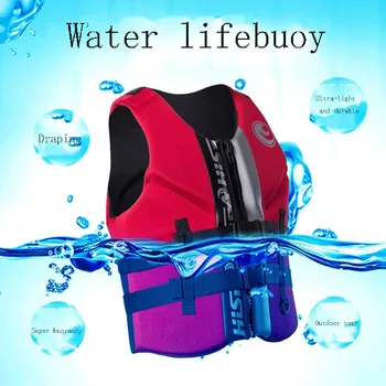 

2020 Fashion Sports Life Jacket Swimming Vest Neoprene Fishing Surfing Profession Floating Cloth Fit 30plus size