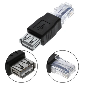 

1/3/5PCs USB Type A Female to Ethernet Internet RJ45 Male Network Converter Adapter Plug Socket Computer Product Office Supplies