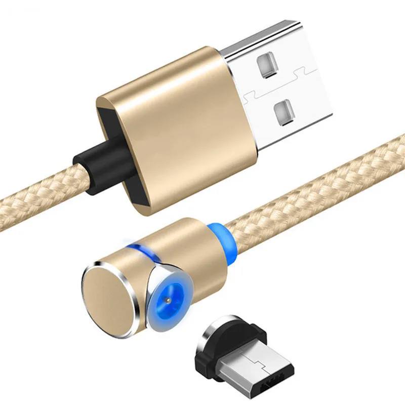 90 градусов светодиодный Micro USB кабель Магнитный зарядный кабель для iPhone XR samsung Xiaomi usb type C магнитное зарядное устройство USB C кабель адаптер