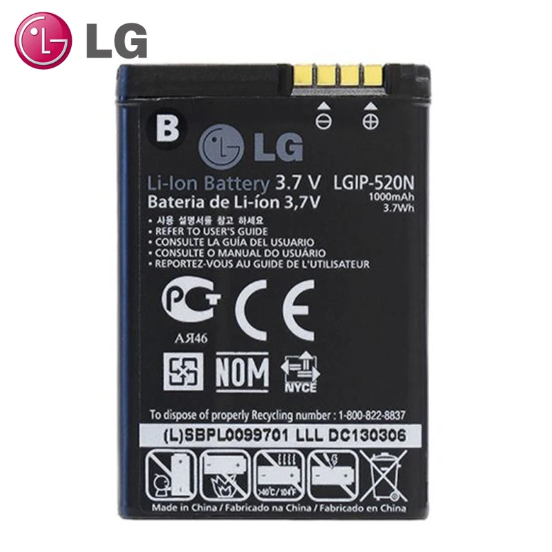 Оригинальный LGIP-520N телефон Батарея для LG VN271 BL40 BL40E GD900 VX5600 GW505 UN270 235C GD900E | Мобильные