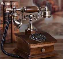 Модные телефон антикварные Винтаж дерево phone home телефон оснащен стационарный телефон