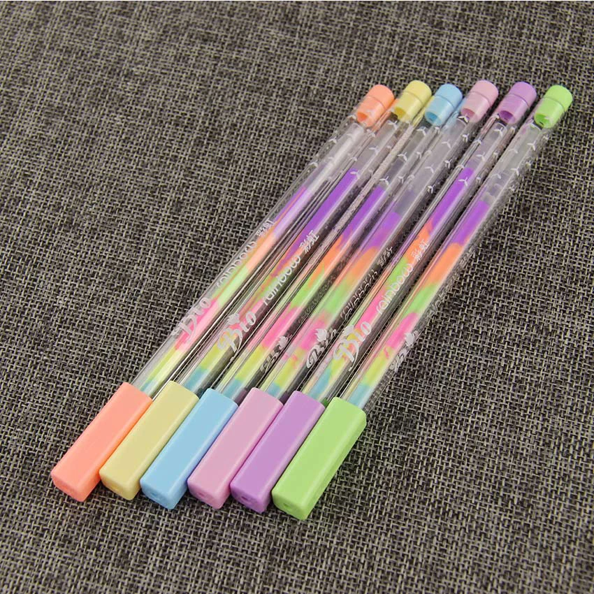 4PCS-lot-Rainbow-Color-Gel-Pen-6-In-1-Color-Pens-DIY-Album-Photo-Decoration-Highlighter