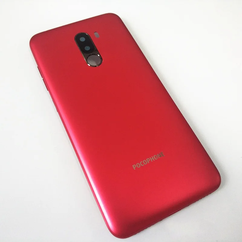 Xiaomi POCOPHONE F1 задняя крышка Задняя Дверь Корпус чехол крышка батареи с ключ для боковой кнопки объектив камеры для Xiaomi Poco F1 - Цвет: Красный