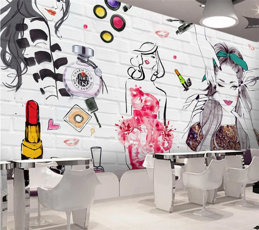 Beibehang カスタムメイドの壁紙レンガの壁 美容院 化粧品店 リビングルームの背景の壁 Custom Wallpaper Mural Wallpaperwallpaper Watercolor Aliexpress