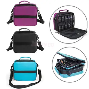 

42 Compartments Essential Oils Travel Presentation Carrying Case Shoulder Strap Bag with Foam Insert for 5ml 10ml 15ml Bottles