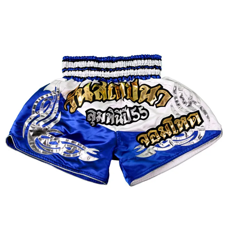 Для мужчин боевых искусств ММА Шорты для женщин борьба стволы удар Бокс Grappling Профессиональный Муай Тай короткие Штаны Бокс TRAINING PANT - Цвет: blue01
