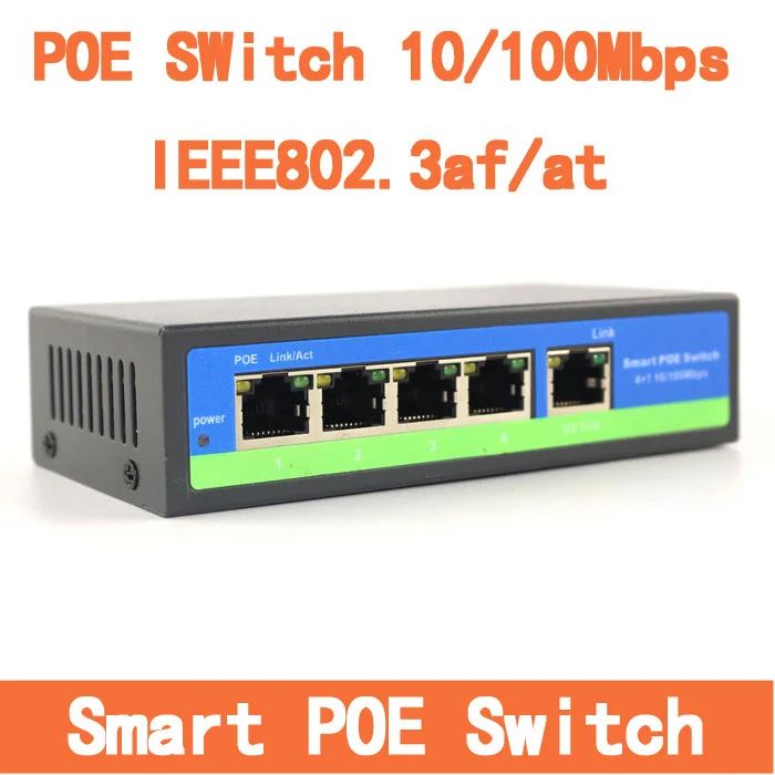 

4 Ports IEEE802.3af Smart POE Switch 10/100Mbps PoE Switch Power Over Ethernet Endspan For IP Cameras