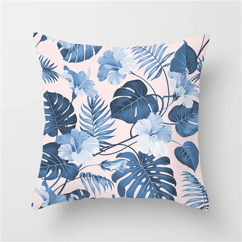 Fuwatacchi Plum Flower Butterfly Cushion Cover Cherry Leaf Pillow Case Linen Cotton Pillow Covers Bedroom Sofa Decoration