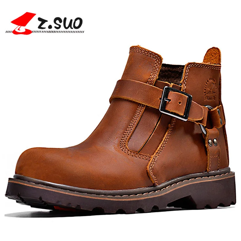 

Z.Suo Fashion Spring/Autumn women shoes Genuine Leather boots Breathable/Comfortable British Women's Casual Martin boots