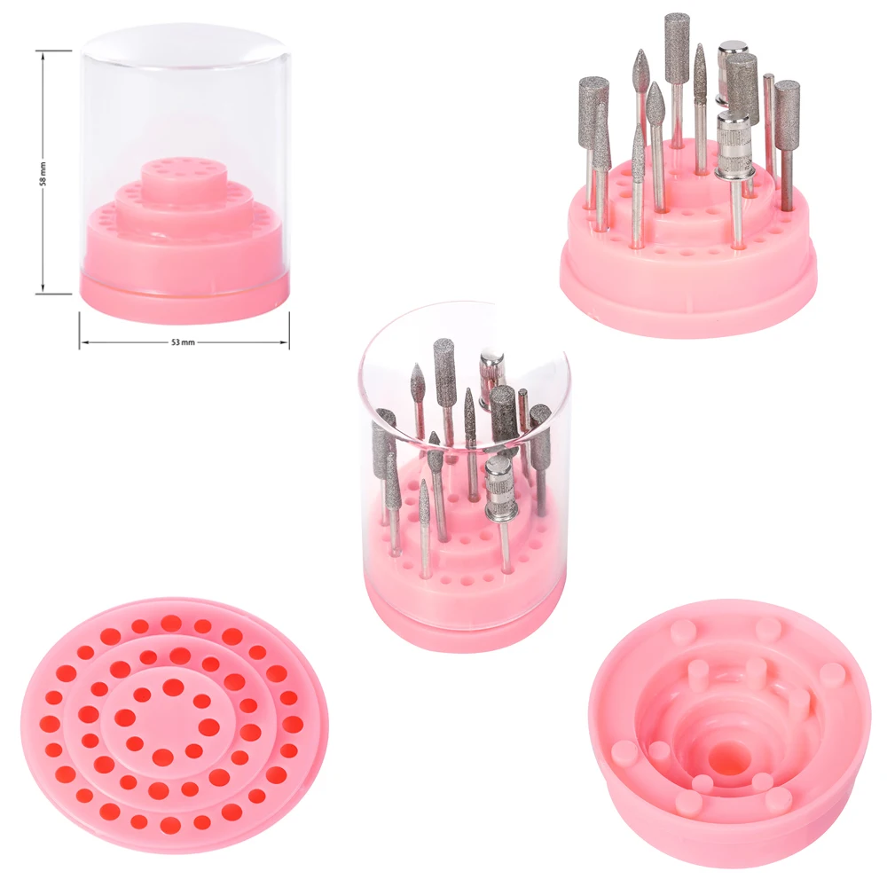 Nail Drill Bit Holder 48 Holes Nail Drill Bit Container Storage Box New