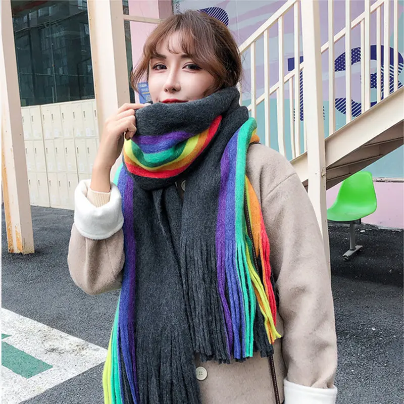 Новые модные женские кашемир красочные Радуга шарф украшения мягкие и удобные scarfves подарок платок высокого качества шаль