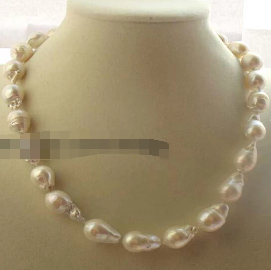 

Fast shupping 08149 freshwater pearl white drop reborn keshi necklace (A0326)
