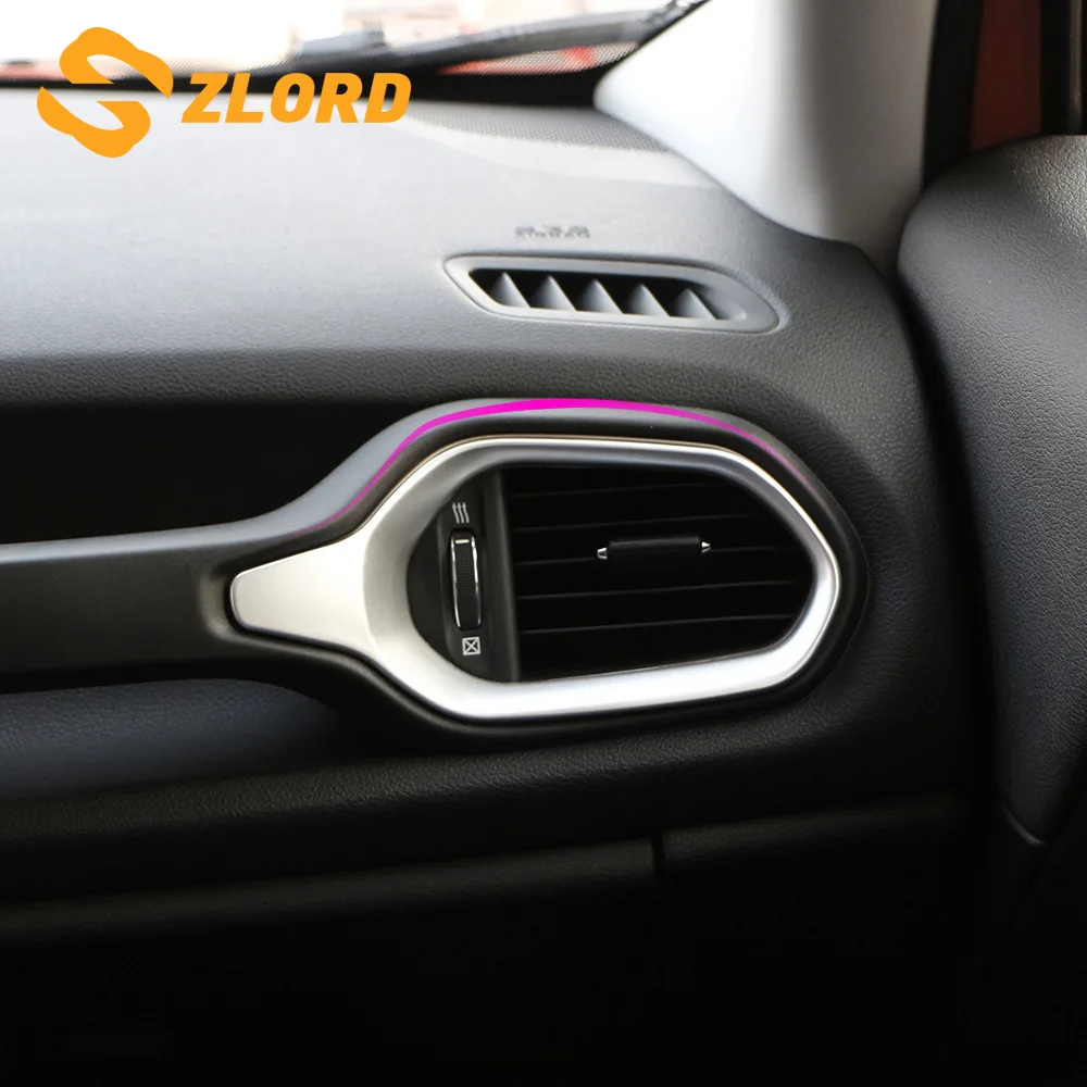 

Car Air Vent Trim Fit for Jeep Renegade LHD 2015 2016 2017 2018 2019 Car Dashboard Air Condition Vent Outlet Cover Trim Sticker