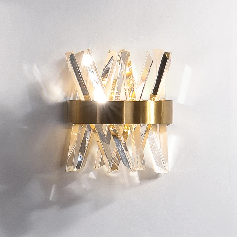 

Modern crystal wall lamp luxury living room bedroom bedside lamp personality creative fashion simple American wall lamp