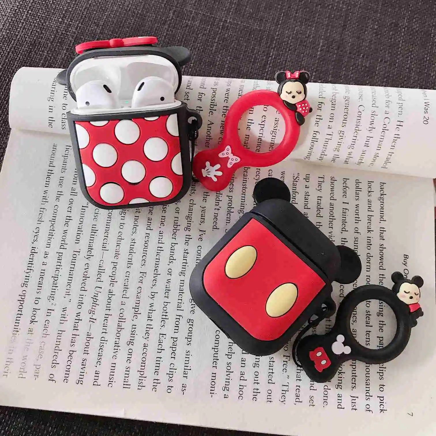 

Cute For AirPods Case Cartoon silicon with Finger Ring Strap cover For Air pods Bluetooth Earphone Cases For airpods Accessories