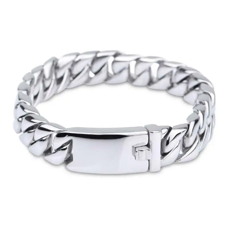 

12mm Wide Chunky Figaro Link 316L Stainless Steel Bracelet Mens Boys Chain Bracelet Punk Hip Hop Jewelry 8.3in