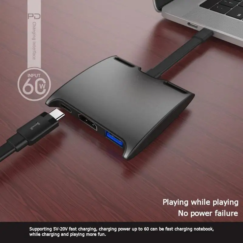 Новые 4 k USB концентраторы 3 в 1 USB-C 3,1 концентратор типа C к HDMI USB 3,0 зарядка PD адаптер конвертер для ТВ ноутбука флэш-драйверы USB
