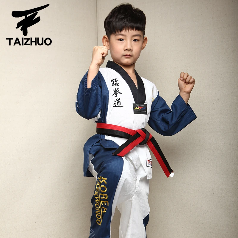 Тхэквондо Dobok TKD хлопок и бамбуковое волокно Униформа ITF серия детей тхэквондо