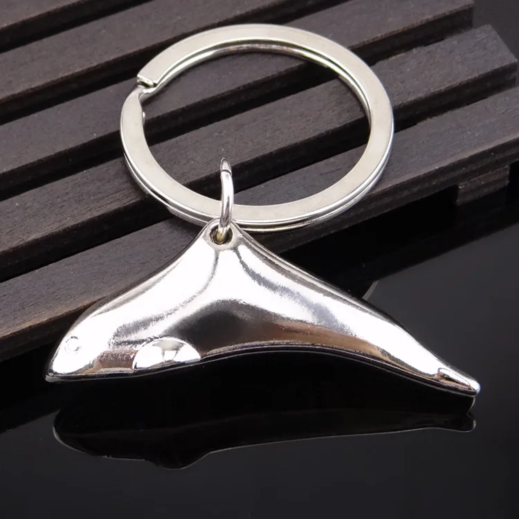 

FREE shipping by FEDEX 100pcs/lot 2016 New Metal Dolphin Keychain Gift Animal Keyring Cute Pendant Key Accessories