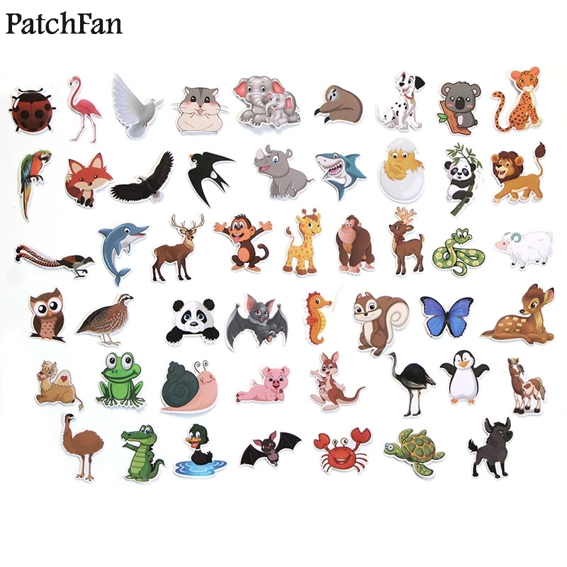 12 компл./лот Patchfan 48 шт./компл. животных зоо мир дети игрушка Стикеры для &quotсделай