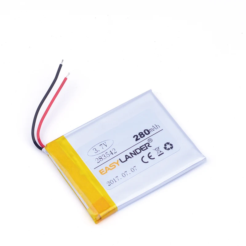 

283542 3.7V 280mAh Rechargeable li Polymer Battery For mp3 mp4 GPS speaker DVR small toys mobile power E-Book 303540