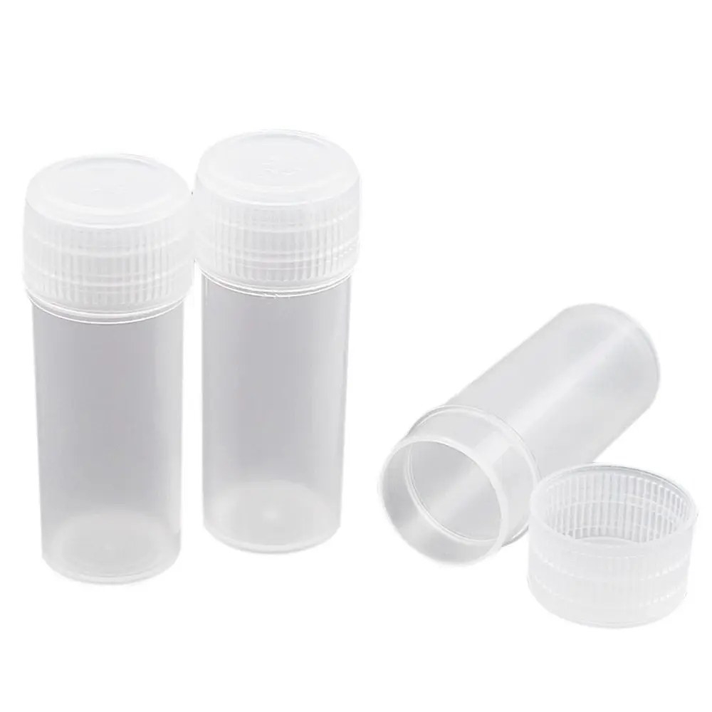 50x Plastic Sample Bottle 5ml Small Vial Storage Container + Lidin